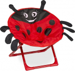 Relaxdays Moonchair Laste Ladybird kokkupandav K x L x S 47 x 50 x 48 cm Lastetool v&auml;ljas ja sees laste tugitool Punane