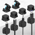 KOOOGEAR Pack of 10 kaablihoidja, kaabliklambrid, reguleeritav kaablikorraldaja, magnetiline kaablihaldus, isekleepuv kaablihoidja laua, voodi, laadimiskaablite, USB, helikaabli jaoks, must / valge