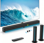 2.2 CH Soundbar f&uuml;r TV Ger&auml;te mit RGB-Leuchten, 180W Teilbare 2-in-1 Heimkino Soundsystem mit Bluetoot, 3 EQ-Modi, Bass Einstellbare, HDMI-ARC/Opt/Aux/USB TV Lautsprecher f&uuml;r Fernseher/Gaming/PC