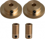 CNBTR 1:60 Worm Gear Shaft 5 mm reduktor koos 0,5 mooduliga Gear Pack of 4 Brass