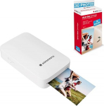 AGFA Photo - Realipix Mini P Printer + AMC Cartridges and Paper for 30 Photos - Photo Printer Format 5.3 x 8.6 cm via Bluetooth - Thermosublimation 4Pass - White