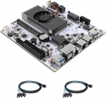CWWK NAS emaplaat 8 Bay 10GbE RJ45, N150 CPU Mini ITX PC emaplaat valge M8, 2 x NVMe, Dual 2.5GbE LAN, M.2 WiFi, USB-C, DDR5 NO RAM/SSD, PCIe x1, TF (2X 4-SATA kaabel)