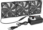 PC ventilaator 120 mm: Arvutiventilaator 12 V Reguleeritav ventilaator kiiruse reguleerimise abil PC s&uuml;learvuti telerile (3 x 120 mm).
