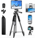 Mobile Phone Tripod, Upgrade 165 cm / 65 Inch Camera Tripod for Smartphone iPad, 360&deg; Rotation Portable Tripod with Remote Shutter Release Compatible with Tablet, All Mobile Phones, iPhone, Samsung,