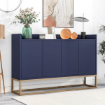 ADFUNIT Sideboard elutuppa, buffetkapp 4 ukse ja reguleeritavate riiulitega, 120 x 30 x 80 cm, hoiukapp elutuppa, s&ouml;&ouml;gituppa ja k&ouml;&ouml;ki, sinine