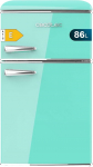 Cecotec Small Fridge - 2 Door Fridge - Retro 86L Bolero CoolMarket 2D Origin 86 Green E. 35" Height and 19.25" Width, Energy Class E, Ice Compartment, Interior Lighting and Chrome Handle, Green