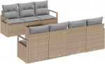 8-teiliges Garten Sofaset Beige Poly Rattan Gartenlounge Model3346290