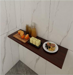 WallMounted Klapptisch Rund Ecke Design SpaceSaving Schwimmende Schreibtisch f&uuml;r kleine R&auml;ume Perfekt f&uuml;r Home Office Raumgestaltung BarWalnut Finish (80x30cm/31.5x11.8in)