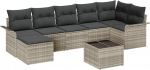 8-teiliges Garten-Sofa-Set mit Kissen Grau Poly Rattan Gartenlounge Model3345462