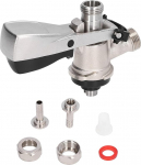 Keg Cap Tap Head Type A G5/8 Thread Keg Tap System with Pressure Relief Valve, 304 Stainless Steel Brewing Beer Barrel Taps Beer Tap for Home Brewing System (Type S G5/8)
