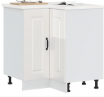 Myheimly k&ouml;&ouml;gikapp, k&ouml;&ouml;gikapp, k&ouml;&ouml;gikapp, k&ouml;&ouml;gikapp, k&ouml;&ouml;gikapp, seinakapp, puukomposiit k&ouml;&ouml;gikapp, k&otilde;rgl&auml;ikega valge, nurgakapp, 75,5 x 75,5 x 81,5 cm