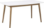 AC Design Furniture Pernille s&ouml;&ouml;gilaud - 150 x 80 x 75,5 cm - valge UV-lakitud MDF lauaplaat v&auml;rvitud tammepuidust raamiga - P&otilde;hjamaine disain &uuml;mardatud servadega - mugav koht 4 inimesele