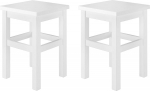 Erst-Holz V-90.71-41 Wooden Stool Solid Wood Seat without Backrest in Solid Pine Natural or White Wood Type/Wood Colour: Double Pack White