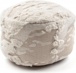 rugsx Pouf Stool Cylinder Boho Footrest for Seat Beige/Cream 50 x 50 x 50 cm