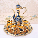 Kohvitassid T&uuml;rgi, Vintage teekann T&uuml;rgi tee teenistus Oriental Set teetass Royal Metal Tea Glasses Set Samovar Vene kohvikann Maroko Mocha Tassid kodu kohvi tee peole