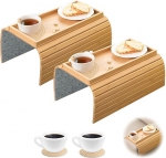 Pakett 2 diivanitaldriku k&auml;etugi, bambusest diivanitaldriku diivanik&auml;etugi laud koos tassimattidega, kokkupandav libisemisvastane diivanitaldrik diivanil k&auml;etoe riiul suupistete kaugjuhtimispuldi tasside jaoks