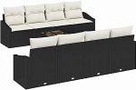 Rantry 9-teiliges Garten-Sofa-Set mit Kissen Schwarz Poly-Rattan Gartenlounge Model3346647