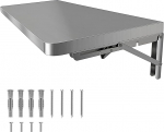 Wandtisch und Schreibtisch aus Edelstahl, robustes K&uuml;chenregal, zusammenklappbares Design, 0,8 mm geb&uuml;rstete Oberfl&auml;che, kompakt, 80 x 30 cm