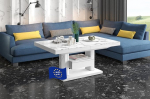 designimpex HM-120 kohvilaud Marmor Natural / White High Gloss pikendatav k&otilde;rgus reguleeritav 120 x 170 cm sahtliga kaasaegne elutoa laud s&ouml;&ouml;gilaud k&otilde;rvallaud diivanilaud ruumi kokkuhoidev k&otilde;rge kvaliteediga