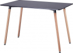 FURNITABLE Ristk&uuml;likukujuline Skandinaavia s&ouml;&ouml;gitoa laud, kaasaegne elutoa laud, puidust laud kontorisse, k&ouml;&ouml;ki, must, 110 x 70 x 73 cm