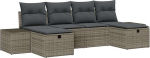 Rantry 6-teiliges Garten-Sofa Set mit Kissen in Grau aus Poly Rattan Gartenlounge Model3360750