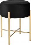 [en.casa] Kung&auml;lv Ottoman Stool up to 100 kg Stool Metal Frame Cotton Black Brass