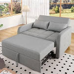 Diivanvoodi, 2-kohaline diivan magamisfunktsiooniga, kokkupandav 3-in-1 diivanvoodi reguleeritava seljatoega, elutuppa, magamistuppa, puuvillane, 180 x 127 cm (Hall)