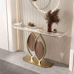 Eingangstisch mit Stauraum, schmaler langer Sofatisch f&uuml;r hinter Couch, Boho-Stil Konsole