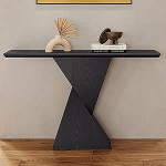PQXQZ Konsolentisch f&uuml;r den Eingangsbereich Eingangstisch aus Massivholz Moderne Deko M&ouml;bel f&uuml;r den Eingangsbereich f&uuml;r Wohnzimmer Flur und Schlafzimmer(Black)
