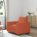 Sessel Rot Orange 60 cm, Cordstoff Relaxsessel mit Schaumstoffpolsterung, Robustes Sperrholzgestell, Vielseitiges Wohnzimmer Schlafzimmer M&ouml;bel