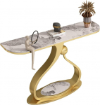 Konsolentisch Schmal,Flurtisch,Konsoolilaud,Metallregal,Konsolentische f&uuml;rs Wohnzimmer,Couchtisch Hinter Sofa,f&uuml;r Schlafzimmer,Flur,Eingang,B&uuml;ro,Korridor(Gold A,150CM/59IN)