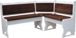 k koma Corner Bench for Kitchen Solid Pine White with Brown Padding Solid Wood (100 x 140 cm)