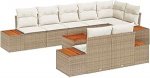 Garten-Sofa-komplekt 9 tk Beige und Creme 319 x 154 x 85 cm Mudel3356786