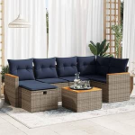 Garten-Sofagarnitur mit Stauraum & Fu&szlig;hocker - PE-Rattan, 55x53x34 cm, f&uuml;r Terrasse und Innenhof Model3325925