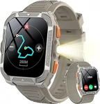 Blackview Smart Watch Men koos GPS / kompassi / Bluetooth-k&otilde;ned / LED-valgustus / ChatGPT / t&otilde;lkijaga, spordikell 100+ spordirežiimiga, pulssi, une sammud, kalorikilomeetrite seire, spordikell Androidile