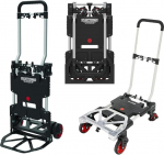 Magnacart 2-in-1 kotik&auml;ru ja platvormk&auml;ru, kokkupandav kotik&auml;ru, transpordik&auml;ru Max. 137 kg, kotik&auml;ru Max. 80 kg, kolimiseks, majapidamist&ouml;&ouml;deks ja ostudeks, teras/alumiinium, must/kollane