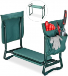Relaxdays roheline p&otilde;lvepadi, pehme p&otilde;lvepadi, 2 taskut, kokkupandav, p&otilde;lve abivahend aianduses, kuni 150 kg, 50 x 60 x 27,5 cm (K x L x S x S)
