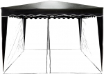 Instent&reg; mosquito net for 3 x 3 gazebo 12 m choice of colours black or white, 2 x zips, with Velcro straps for attachment, fly net, insect protection, fly screen gazebo, Black