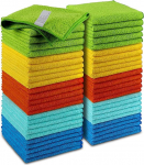AIDEA Microfibre Cleaning Cloths Pack of 50, All-Purpose Car Cloth, Lint-Free, Scratch-Free, Absorbent Microfibre Cloths for Cars, SUVs, Motorhomes and Boats Gifts, 30 x 30 cm