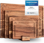 WALDLAND Premium puidust l&otilde;ikelaudade komplekt 4 (40 x 30, 33 x 24, 27 x 18, 21 x 15) I koos lauaplaadi alusega I puidust laudade k&ouml;&ouml;gi I l&otilde;ikelaudade komplekt, mis on valmistatud vastupidavast akaatsiapuidust.