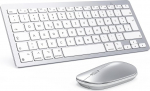 OMOTON Bluetooth Keyboard Mouse Set for Mac, Compact Wireless Keyboard and Mouse Combination Compatible with MacBook Pro/Air, iMac, iMac Pro, Mac Mini, Mac Pro, QWERTZ DE Layout, Silver