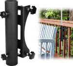VANROUG Heavy Duty Balcony Umbrella Holder, Clamp, Garden Fence, Parasol, Decking, Holding Bracket, Clamping Range (0.78"-2.4"), Umbrella Diameter (1.1"-1.9")