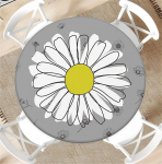 &Uuml;mmargune elastse lindiga laudlina &otilde;ues, l&auml;bim&otilde;&otilde;t 60 - 150 cm, elastne aiakattekate marekamustriga, sobib 135 cm - 145 cm jaoks.