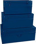 Cogex - Metal Case - Pack of 3 - Padlock - Colour: Blue - 1 Case 700 x 330 x 310 mm + 1 Case 100L 800 x 390 x 340 mm + 1 Case 150 Litre 900 x 450 x 370 mm
