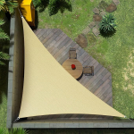 Amgo ATAPRT18 Triangular Sun Shade Sail, 45.7 x 45.5 cm, Beige, Awning, Shelter, Fabric - UV Block, UV-Resistant, Heavy Duty, Patio, Carport - (Custom-Made