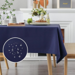 Demetex suur laudlina veekindel 60 x 120 tolli kaasaegne p&uuml;hkige puhtaks ristk&uuml;likukujuline korduvkasutatav kangast laudlina s&ouml;&ouml;gilaua k&ouml;&ouml;gilaudadele 152 cm x 305 cm, 1 tk, tumesinine