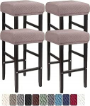 LIULIWEIFA Baaritooli katted Ristk&uuml;likukujuline komplekt 4/2/1 Sadulakate Baaritooli Stretch Cover Washable Counter Stool Chair Cover Slipcover Taupe 4 t&uuml;kki