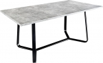 Riess Ambiente Loft Dining Table &ndash; 140 cm &ndash; Grey Black &ndash; Concrete Look Metal &ndash; Blade Frame 4 People