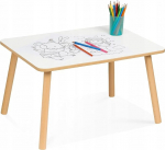 P&P Furniture laste laud valge 60 x 40 x 47 cm - tugev m&auml;ngulaud ja &otilde;ppelaud lastele 2-7 aastat - MDF laud lastetuppa &uuml;marate servadega - turvaline laud kuni 100 kg - lastem&ouml;&ouml;bel