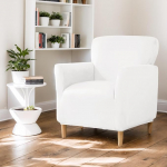 OKYUK Luksuslik sametist tooli katted banketttooli k&auml;etoed Stretch tool Covers for Living Room Soft Armchair Slipcover Non-Slip Dog Friendly Furniture Protector (valge)